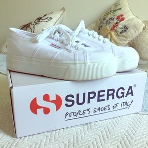Superga 2790 Canvas Platforms. Size 9.5.